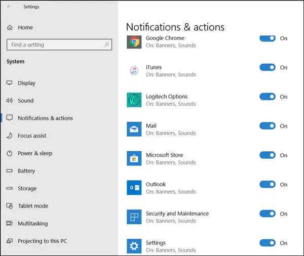 Outlook 2016 notifications not working on Windows 10