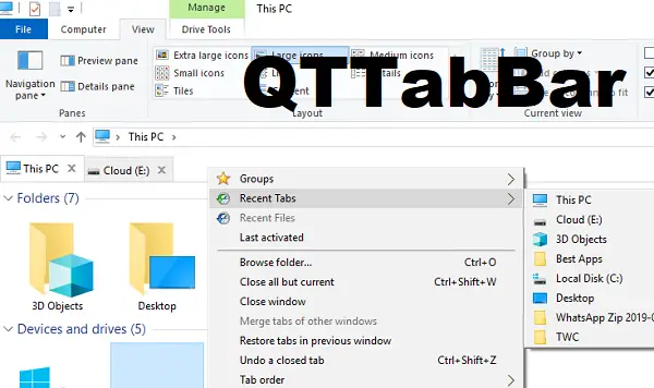 QTTab Bar Explorer Tabs
