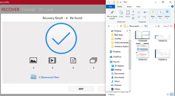 RecoverRx Recovered Files