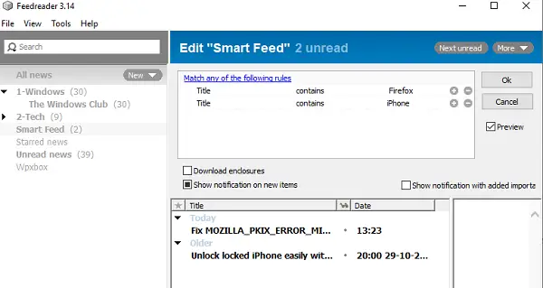 Smartfeed Feedreader