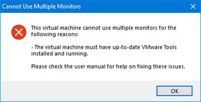 Use dual monitor with VMware virtual machine