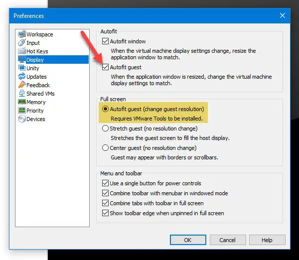 Use dual monitor with VMware virtual machine