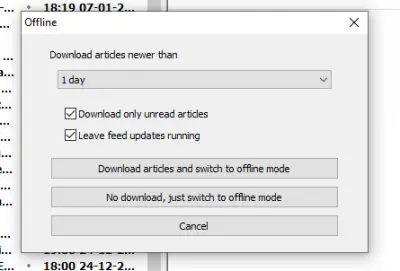 Offline-Feedreader Arbeiten