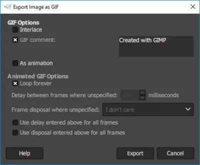 How create Animated GIF from a file using GIMP