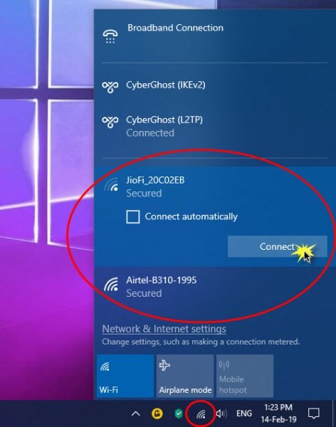 how to set up internet on windows 7