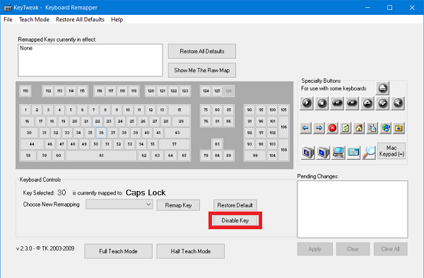 KeyTweak Selected Key