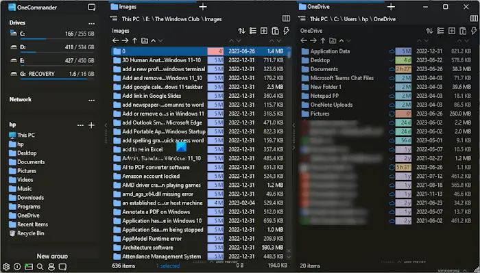 One Commander is a free alternate File Manager for Windows 11/10