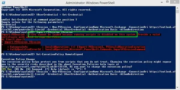 Powershell cannot be loaded because running scripts is disabled