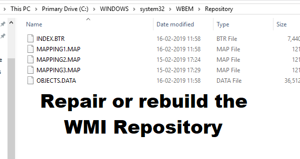 Repair or rebuild the WMI Repository