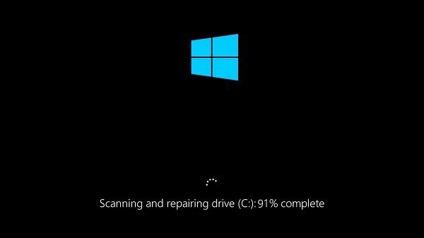 Windows 10 Scanning and repairing drive is stuck