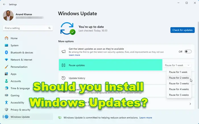 Should you install Windows Updates