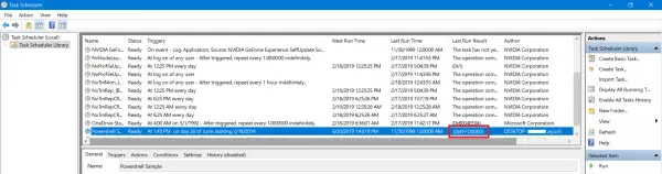 PowerShell script does not run as Scheduled Task - 0xFFFD0000 error