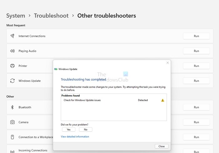 Windows Update Troubleshoot Windows