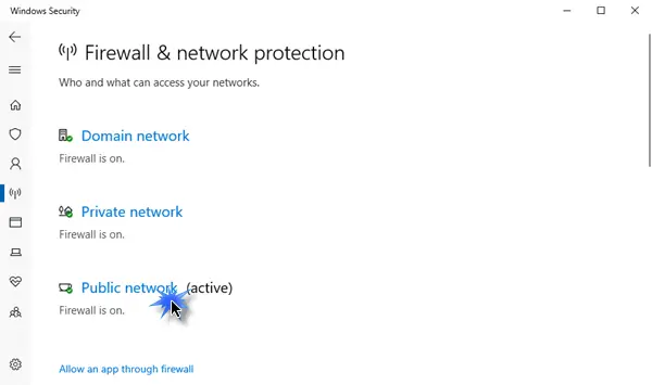 enable or disable Windows Defender Firewall 1