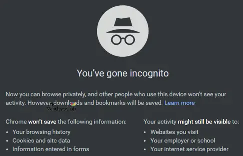 incognito mode chrome