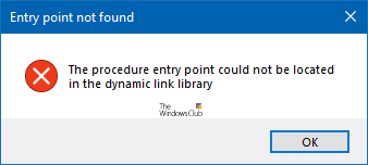 The Procedure Entry Point Could Not Be Located In The Dynamic Link