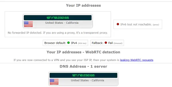 Check IP Address Leaking