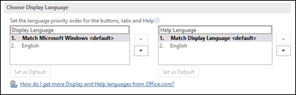 Display Language for Help and Menu