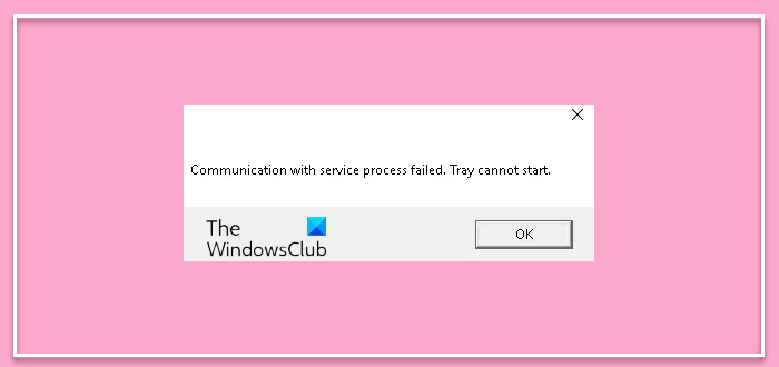 Communication with service process failed
