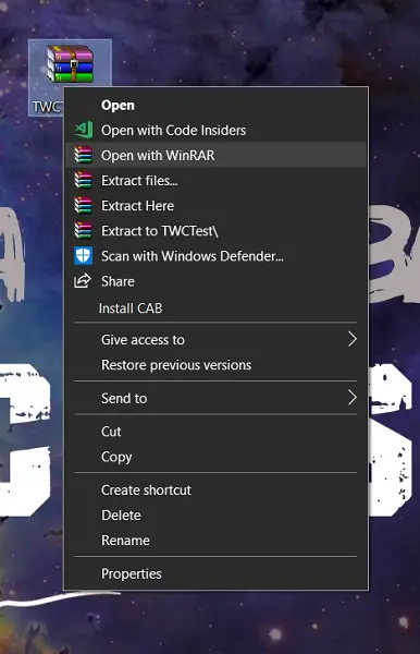 Add Install CAB to the Context Menu