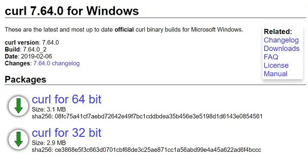 CURL for Windows
