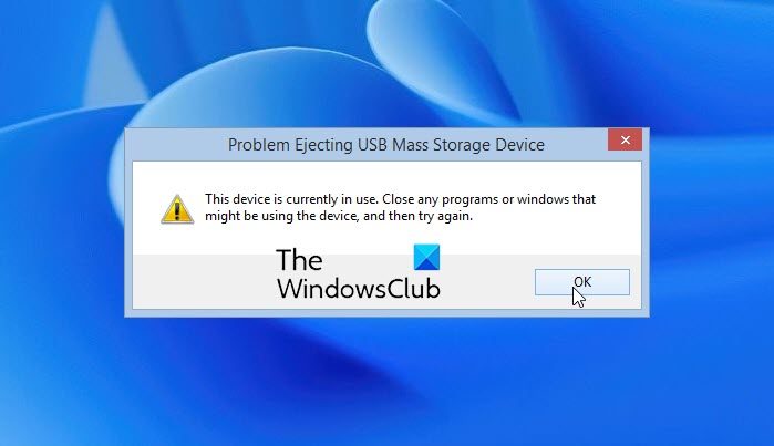 Problem ejecting USB Mass Storage Device
