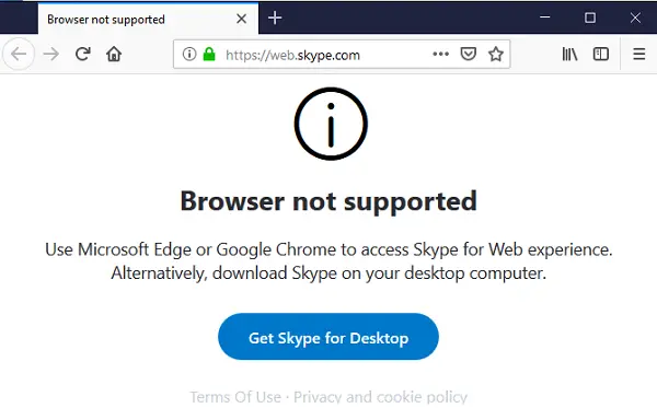 Make Skype for Web work on Firefox