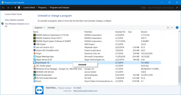 initializing display parameters teamviewer 12