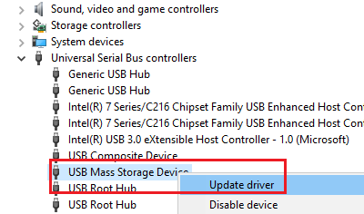 mass storage controller driver windows 7