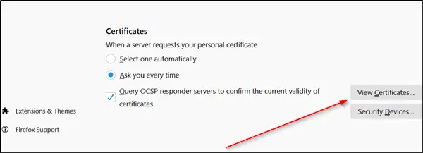 DarkMatter Certificates from Firefox