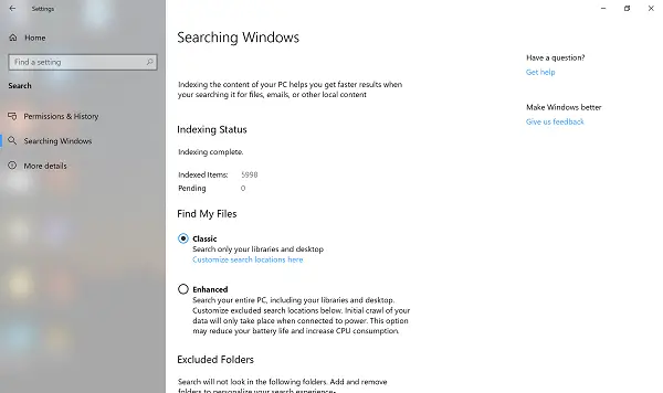 Windows 10 April 2019 Update Search Enhancements