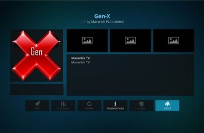 Install Gen-X Kodi add-on