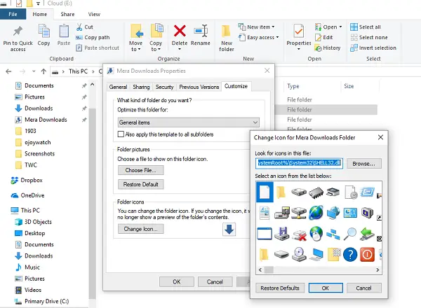 Customize Folder icon of Quick Access folders