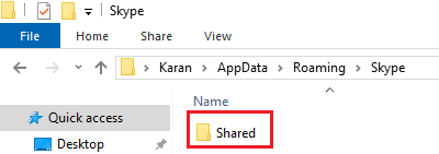 Delete the Shared folder