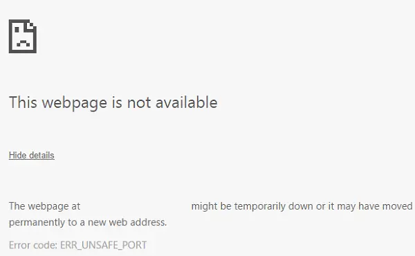 ERR_UNSAFE_PORT error on Chrome