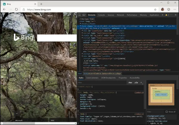 Dev Tools in Microsoft Edge (Chromium)