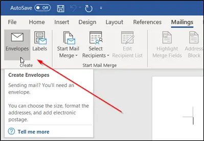 How to make envelope labels in word