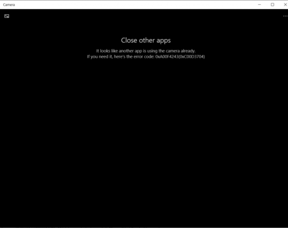 Error Code 0xa00f4243 For Camera App On Windows 10