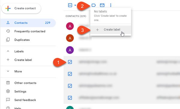 Create Email list to select multiple contacts at once in Gmail