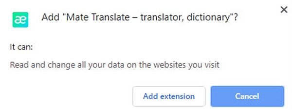 chrome web store mate translate