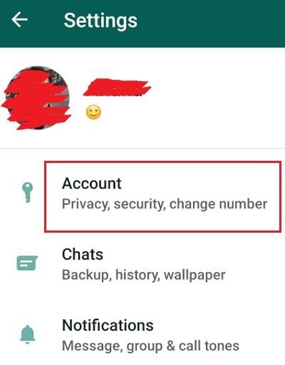 WhatsApp Account Settings