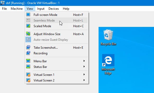 VirtualBox Seamless Mode is grayed out or not working