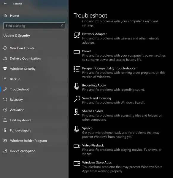 Windows Store troubleshooter
