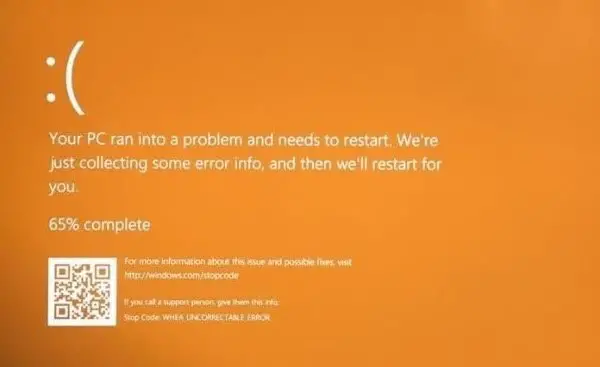 Windows 10 Orange Screen of Death