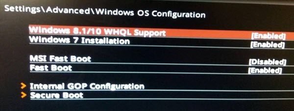 Windows 10 WHQL BIOS