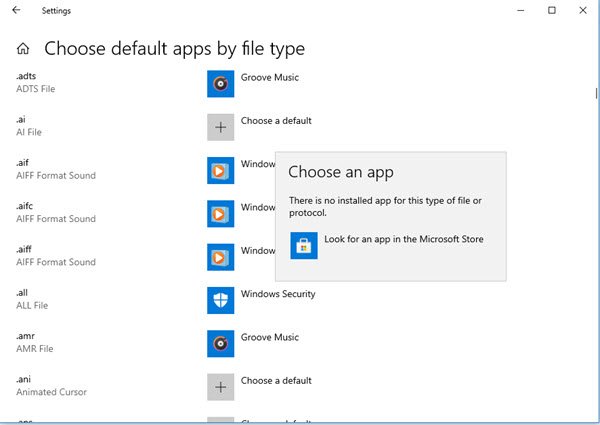 File Extensions Associations