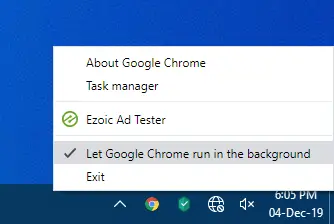 Disable Chrome from running in the background