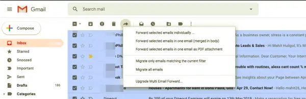 How to mass forward multiple emails in bulk on Gmail