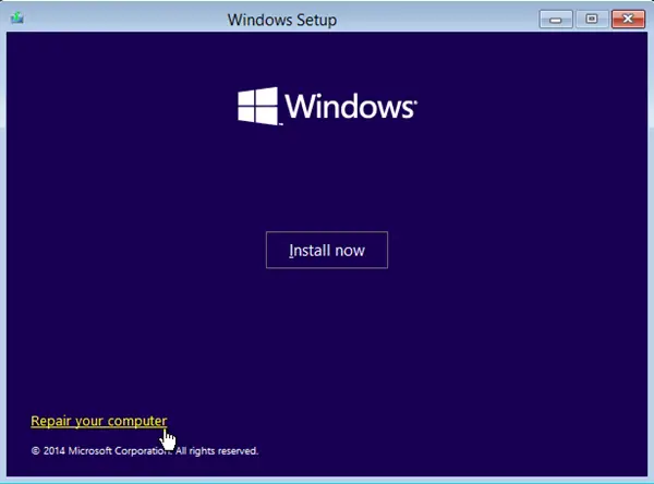 How to Boot or Repair Windows computer using the Installation Media