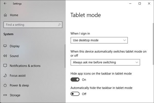 windows 10 stuck in tablet mode